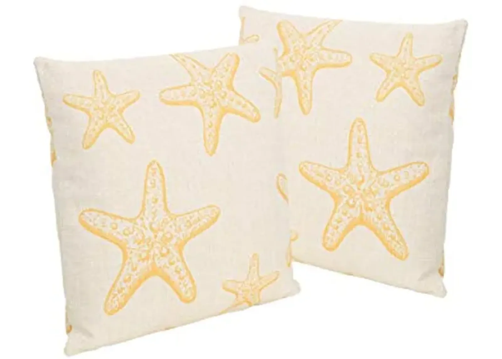 Christopher Knight Home Zona Outdoor 18" Water Resistant Square Pillows (Set of 2), Orange on Beige