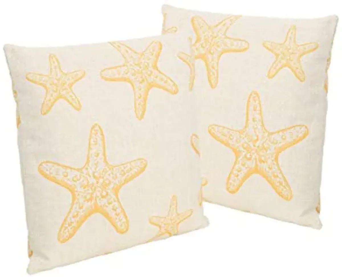 Christopher Knight Home Zona Outdoor 18" Water Resistant Square Pillows (Set of 2), Orange on Beige