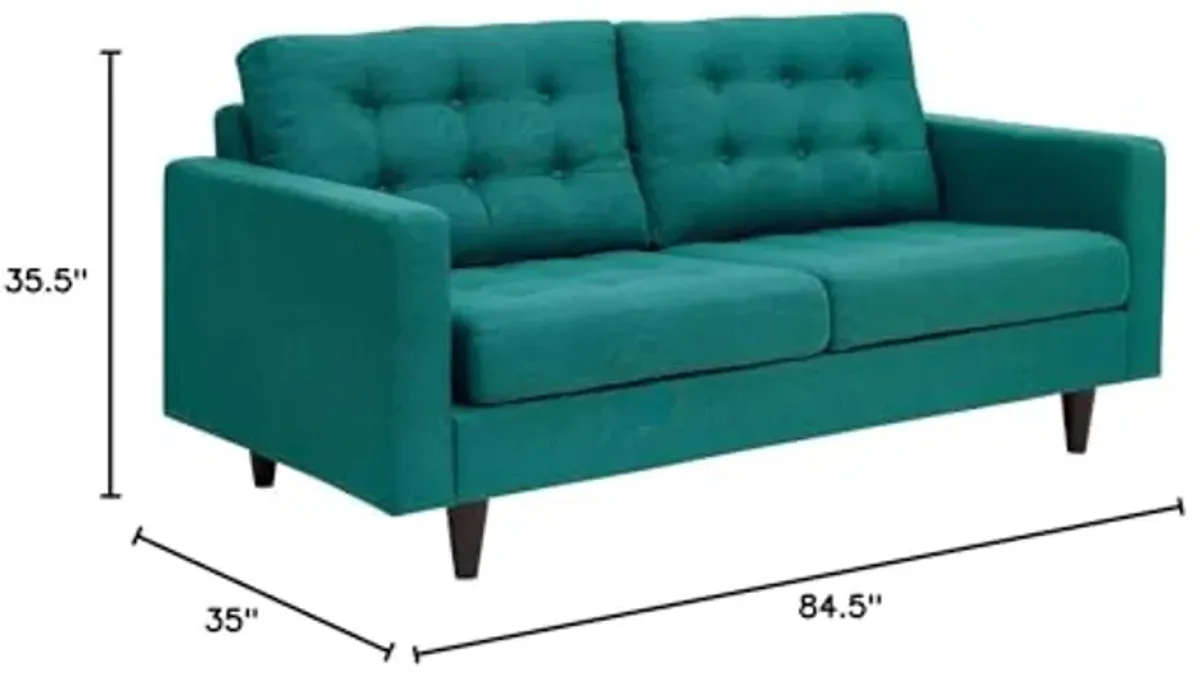 Modway Empress Sofa, Loveseat and Armchair Set of 3, Teal