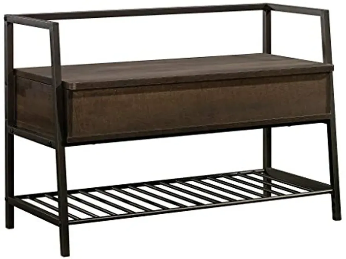 Sauder North Avenue Storage Bench, Smoked Oak finish