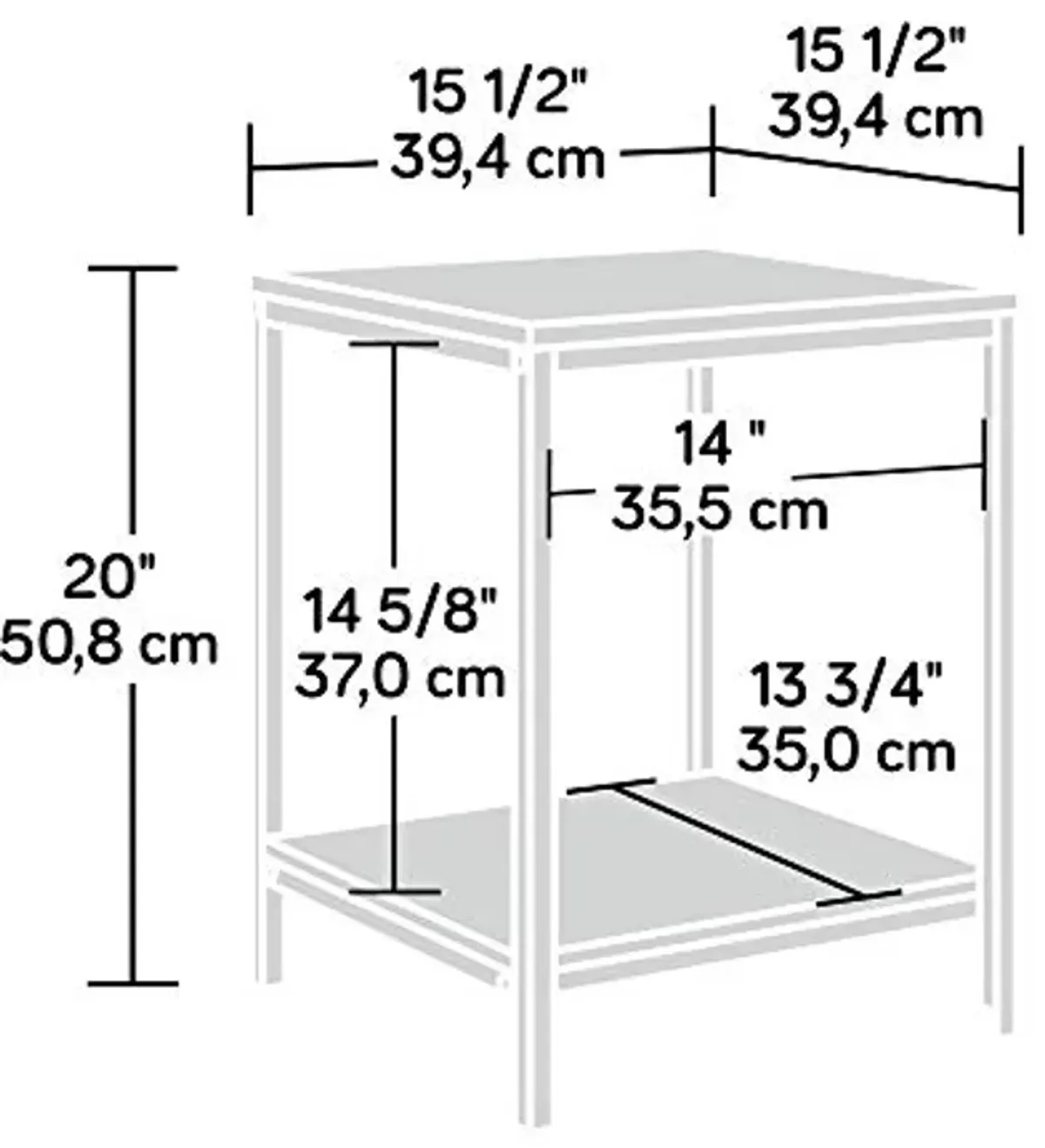 Sauder North Avenue Side Table, Smoked Oak finish