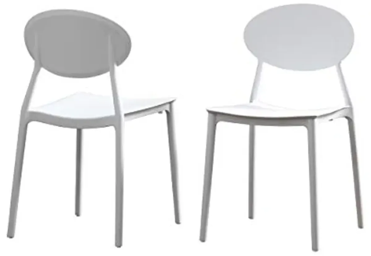 Christopher Knight Home 306512 Brynn Outdoor Plastic Chairs (Set of 2), White