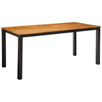 Christopher Knight Home Zak Outdoor 71" Acacia Wood Dining Table, Teak Finish, Black