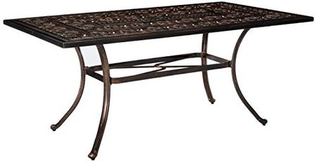Christopher Knight Home Jamie Outdoor Rectangular Cast Aluminum Dining Table, Shiny Copper