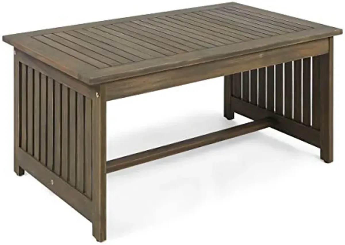 Christopher Knight Home Grace Outdoor Acacia Wood Coffee Table, Gray Finish