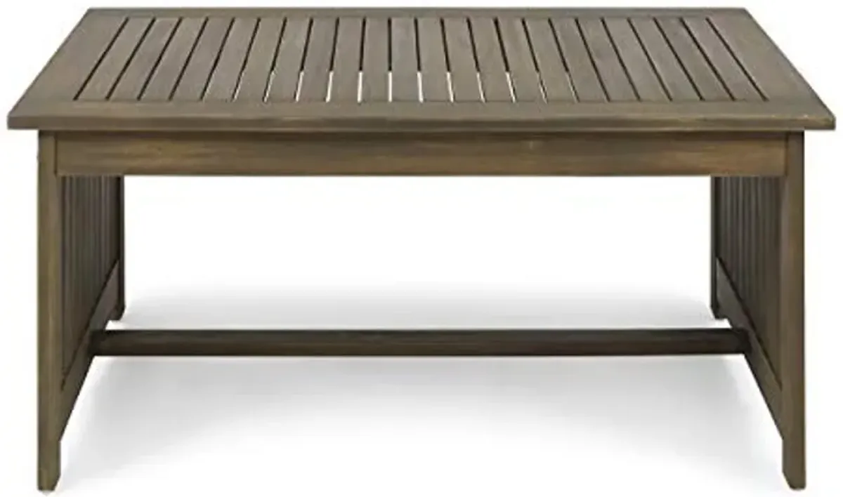 Christopher Knight Home Grace Outdoor Acacia Wood Coffee Table, Gray Finish