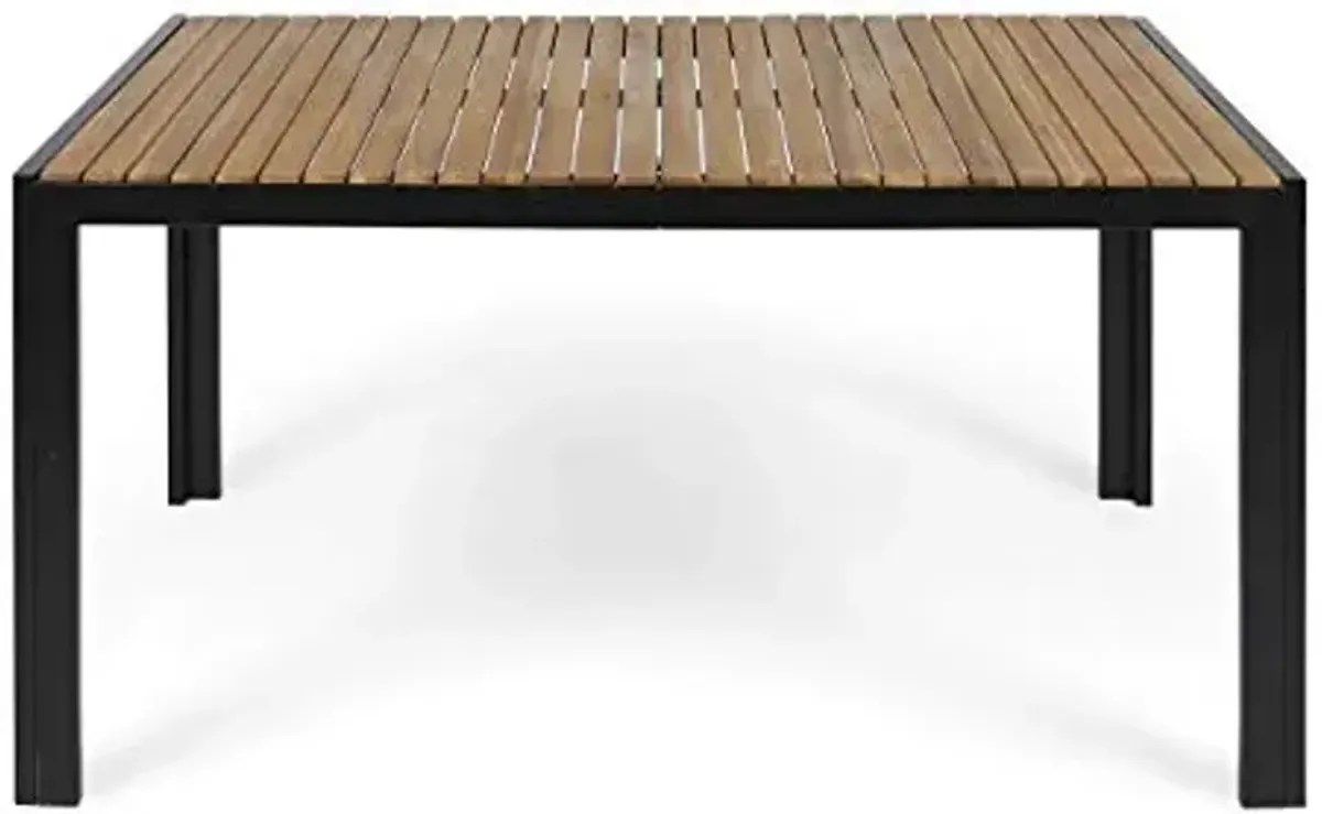 Christopher Knight Home Dining Table, Teak Finish + Black