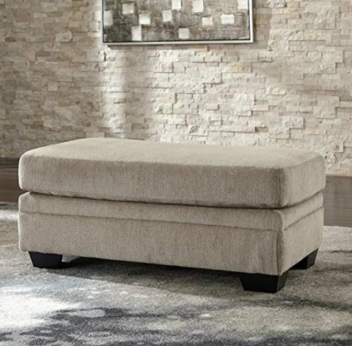 Signature Design by Ashley Dorsten Contemporary Rectangular Ottoman, Beige 43D x 24W x 19H in