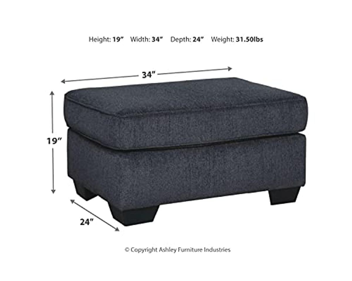 Signature Design by Ashley Altari Modern Rectangular Accent Ottoman, Dark Gray