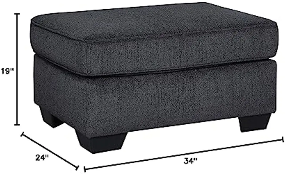 Signature Design by Ashley Altari Modern Rectangular Accent Ottoman, Dark Gray