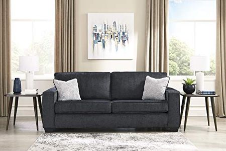 Signature Design by Ashley Altari Modern Sofa with 2 Accent Pillows, Dark Gray