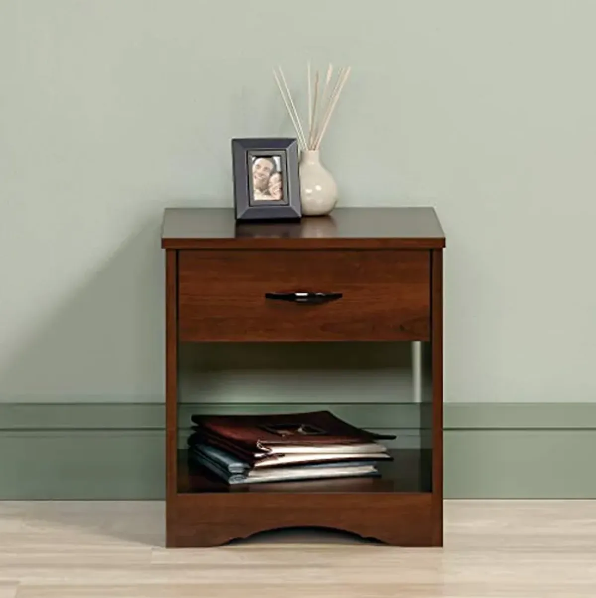 Sauder Beginnings Night Stand, Brook Cherry finish