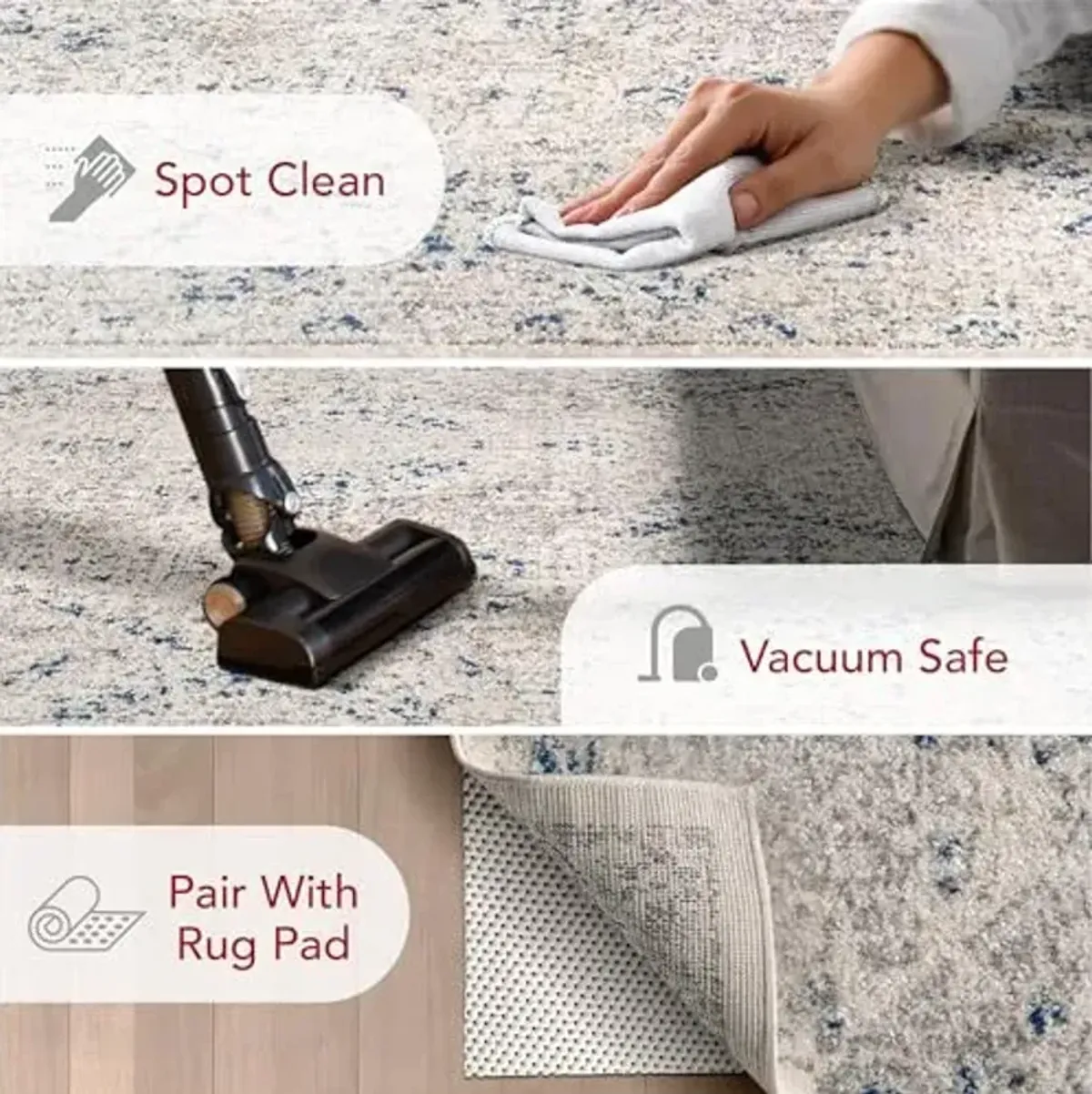 nuLOOM Minta Vintage Transitional Area Rug - 5x7 Area Rug Transitional Blue/Off-White Rugs for Living Room Bedroom Dining Room Kitchen