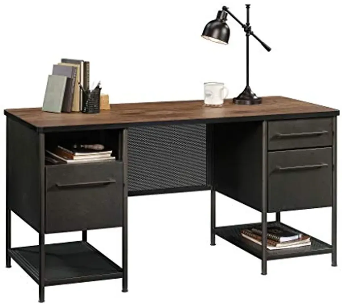 Sauder Boulevard Café Executive Desk, Black finish