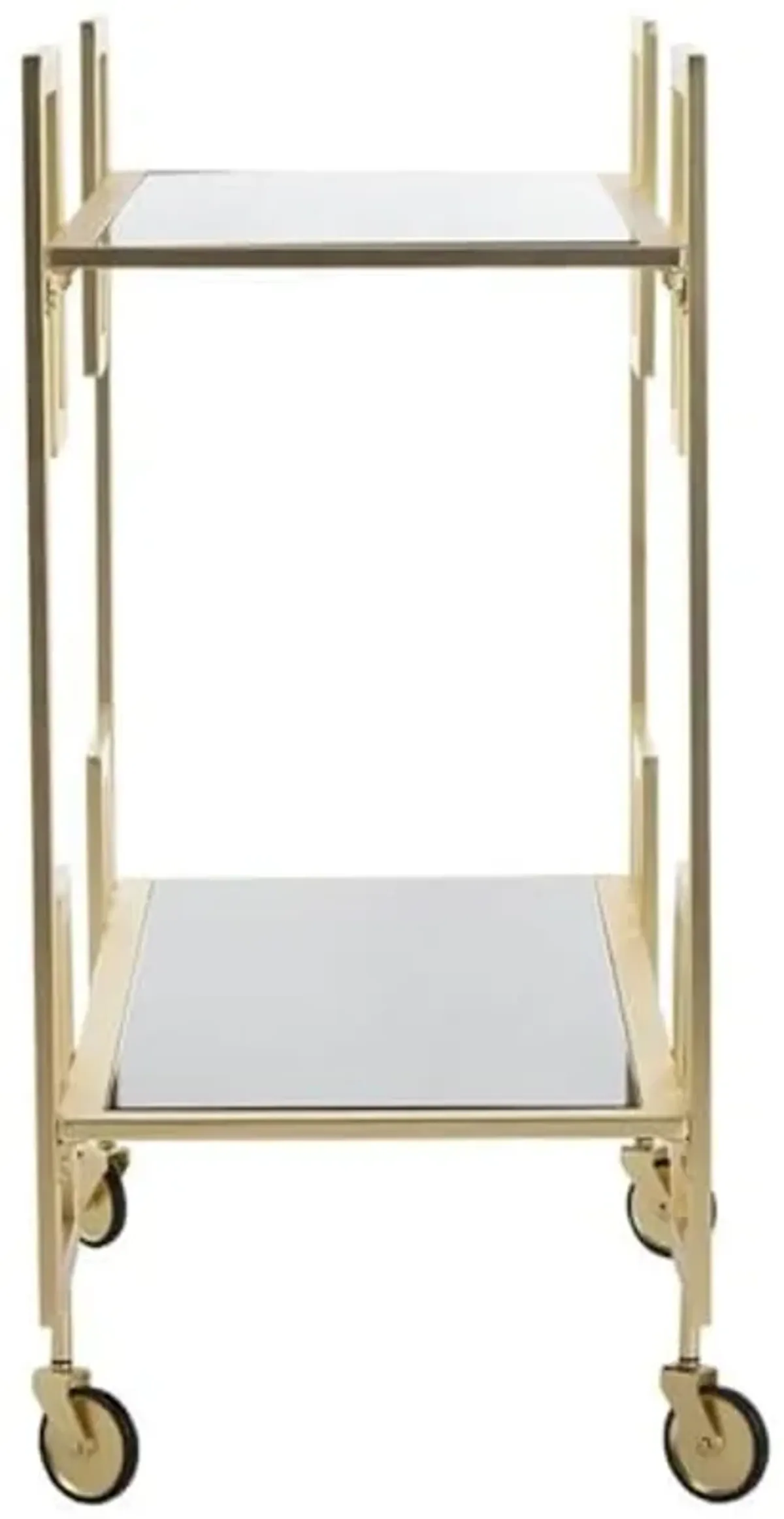 Safavieh Eliza Bar Cart, Brass and Black Glass