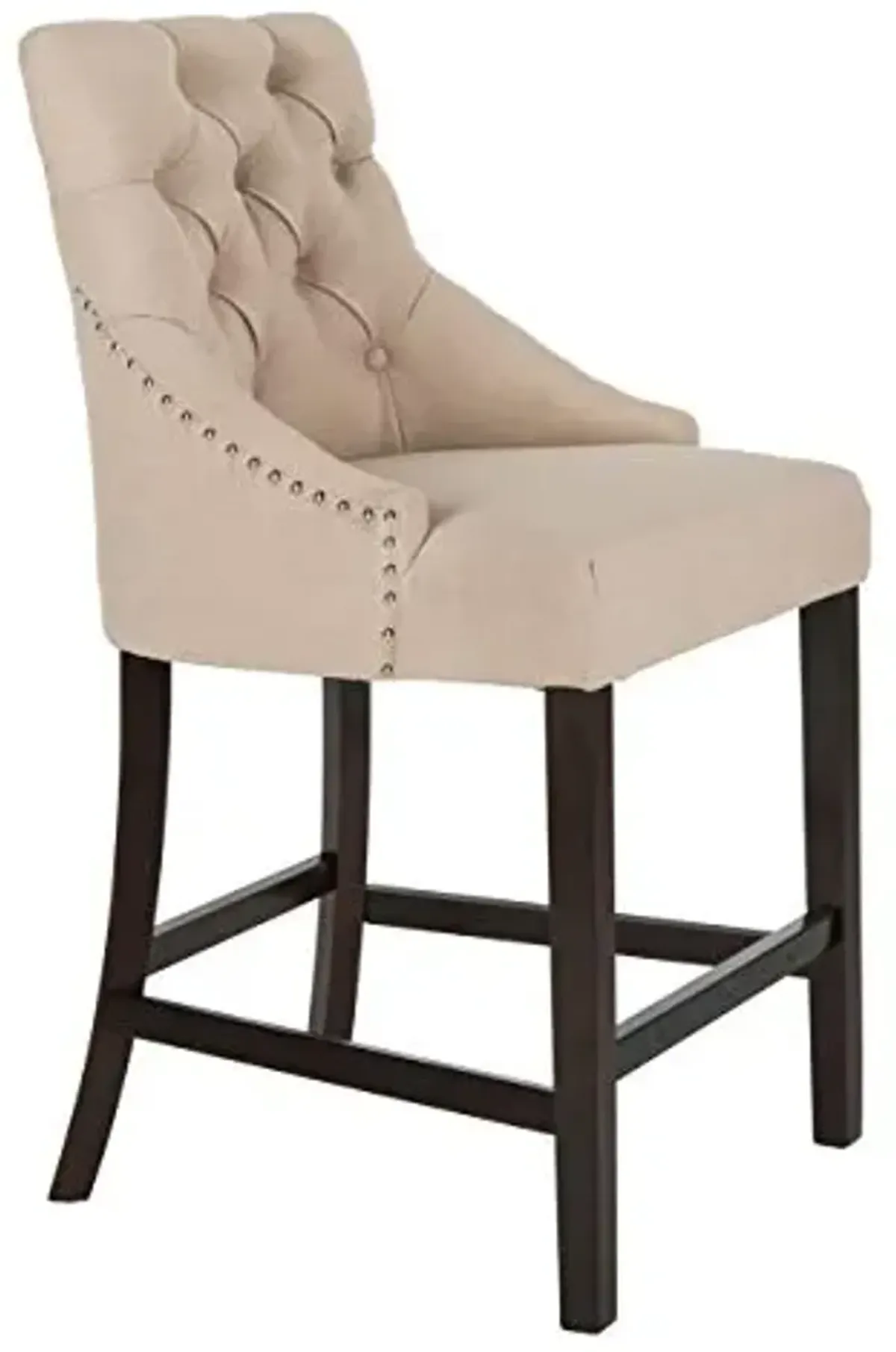 Safavieh Eleni Counter Stool, Beige/Espresso