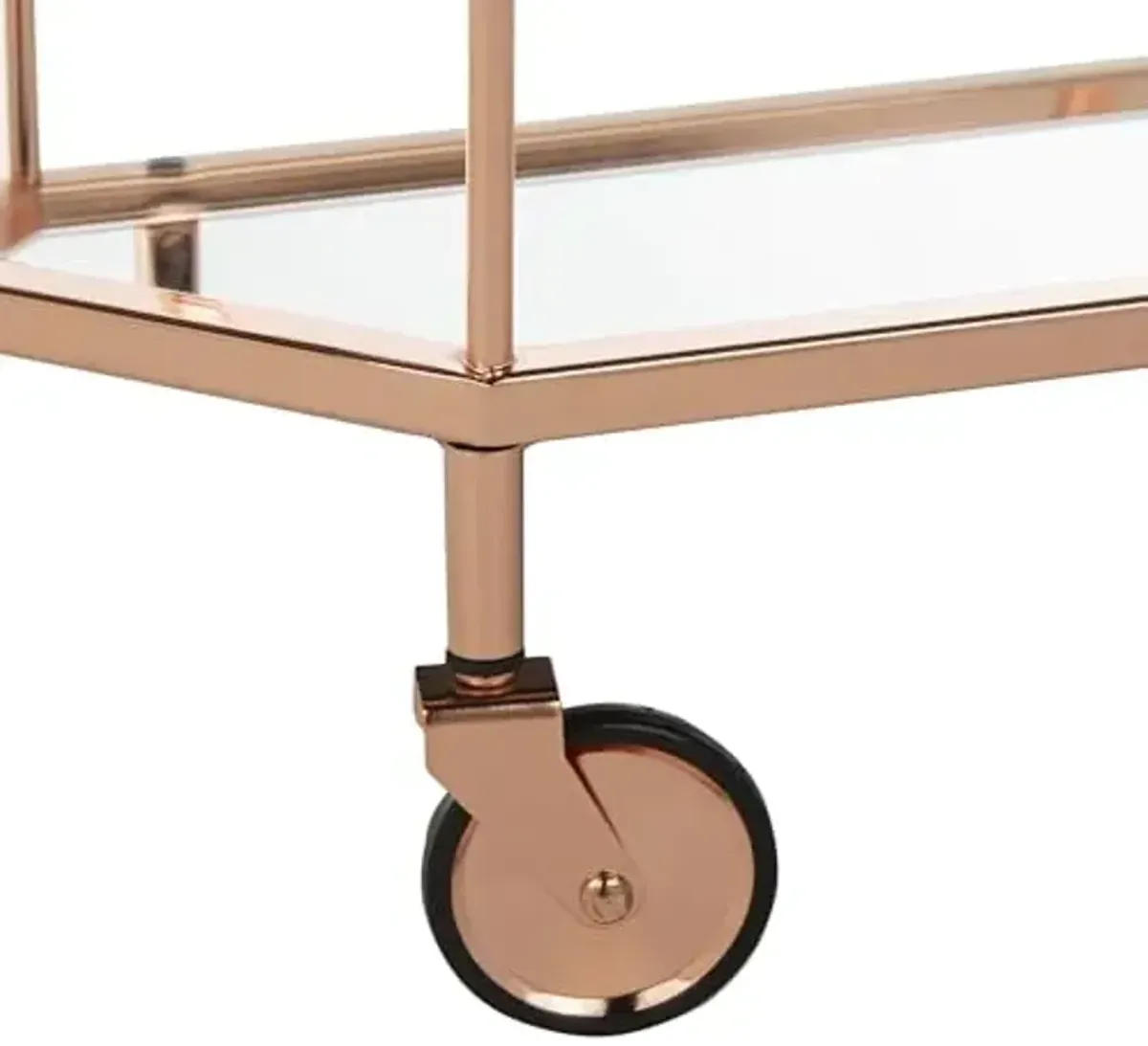 Safavieh Silva Bar Cart, Rose Gold/Mirror