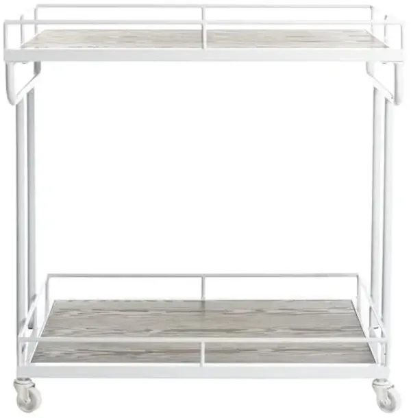Safavieh Dawson Bar Cart, Rustic Oak/White
