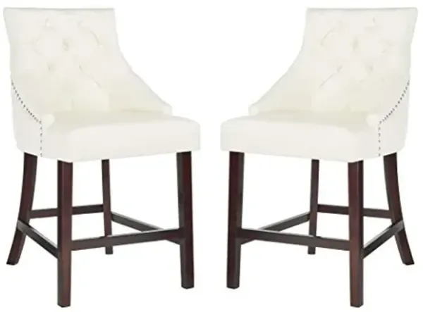 Safavieh Eleni Counter Stool, White/Espresso