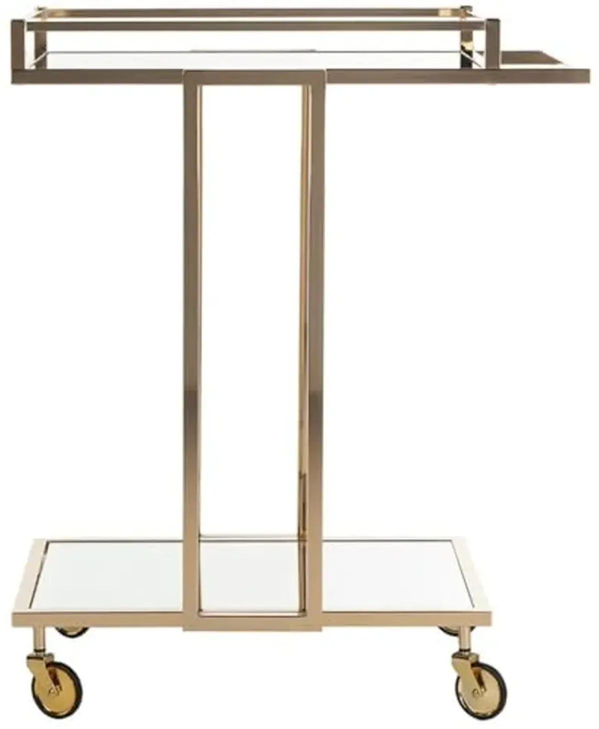 Safavieh Home Collection Capri BCT8003A Gold and Mirror 2 Tier Rectangle Bar Cart