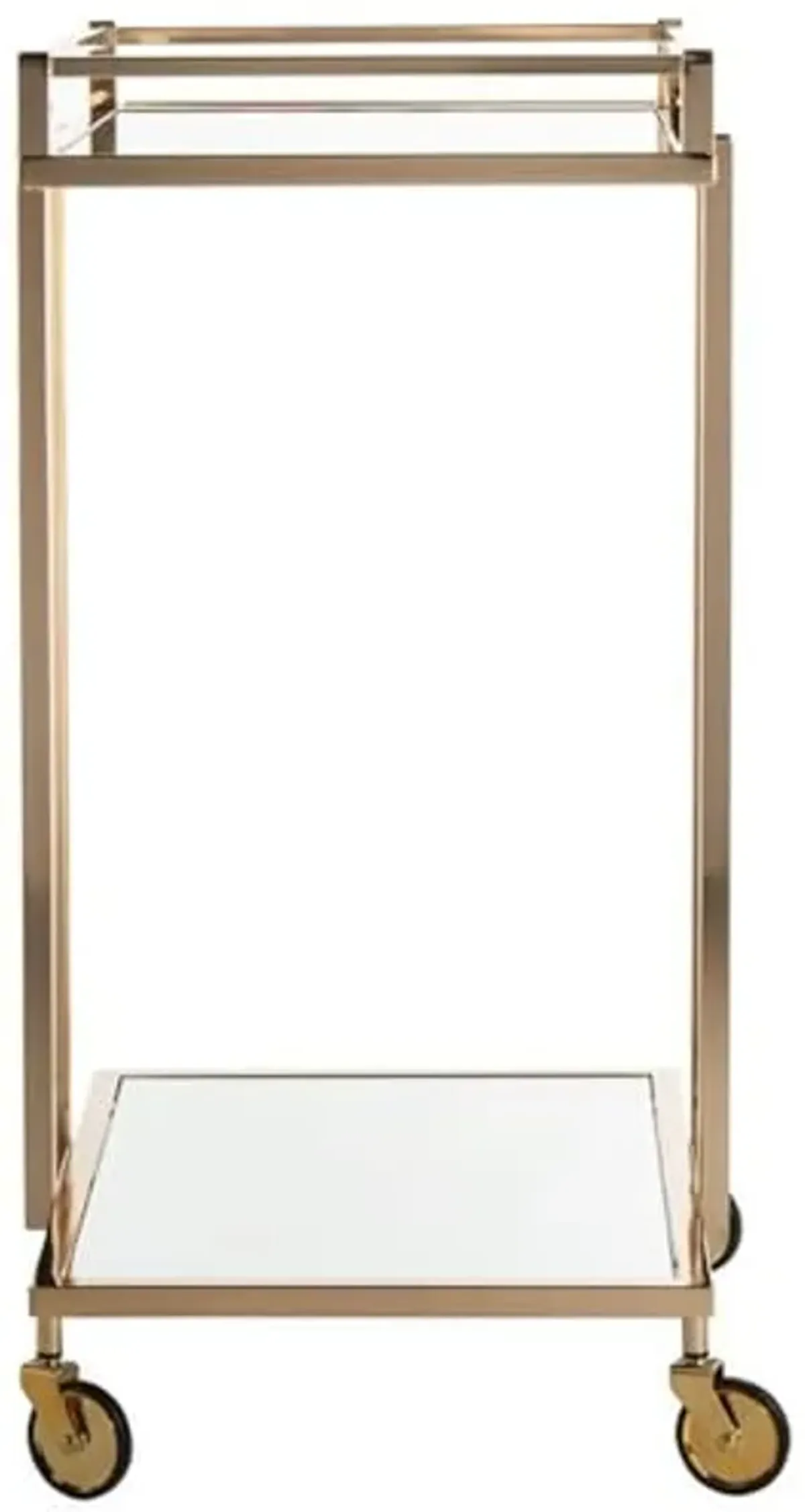 Safavieh Home Collection Capri BCT8003A Gold and Mirror 2 Tier Rectangle Bar Cart