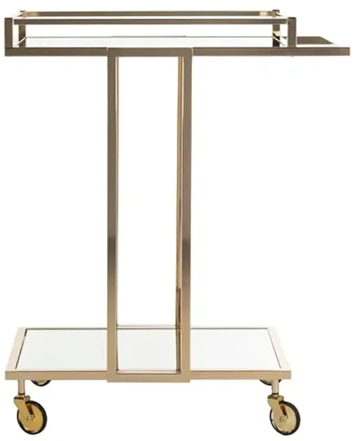 Safavieh Home Collection Capri BCT8003A Gold and Mirror 2 Tier Rectangle Bar Cart