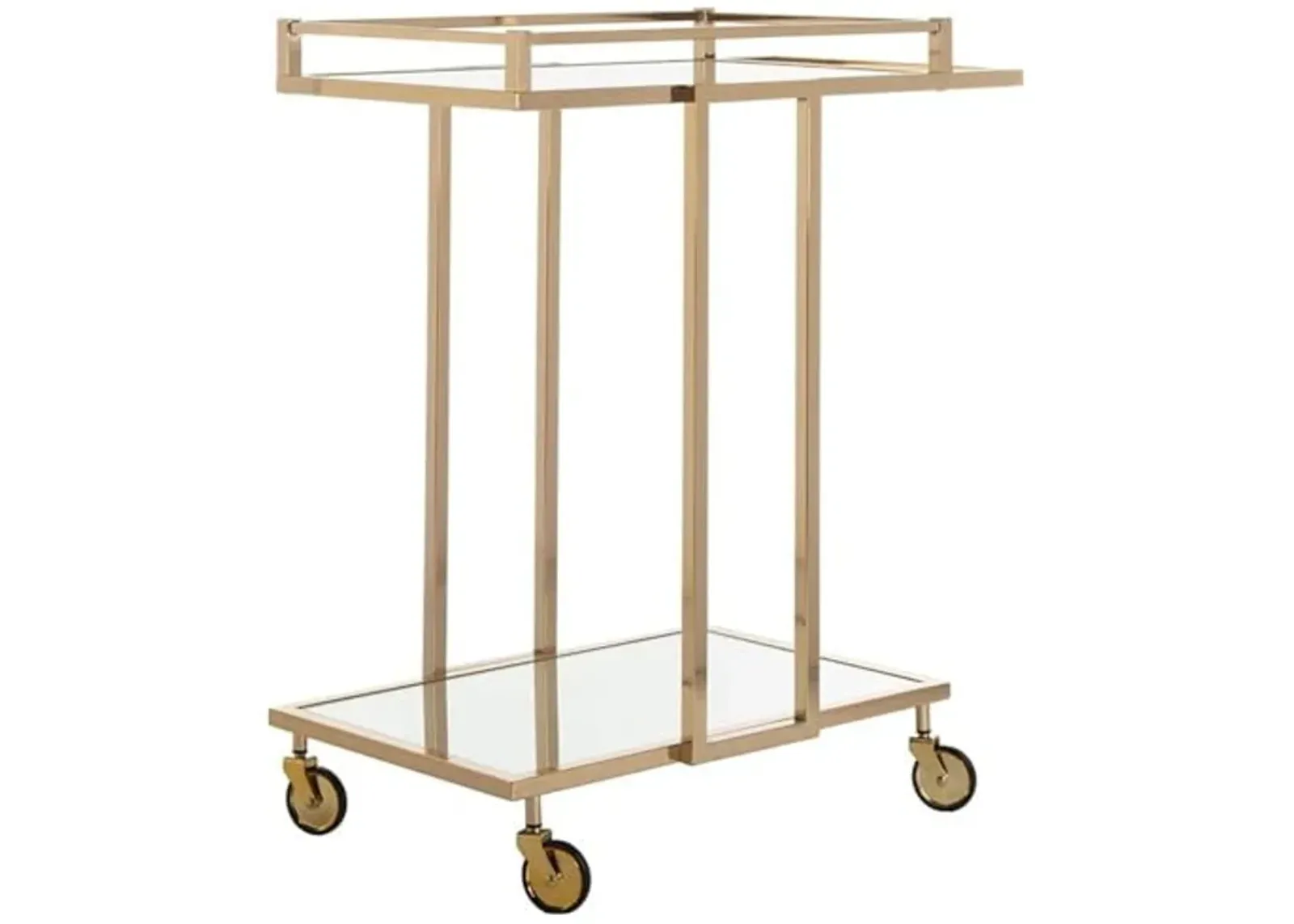 Safavieh Capri Bar Cart, Gold and Mirror