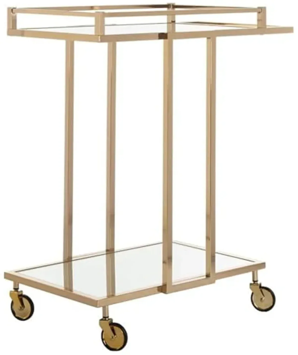 Safavieh Capri Bar Cart, Gold and Mirror