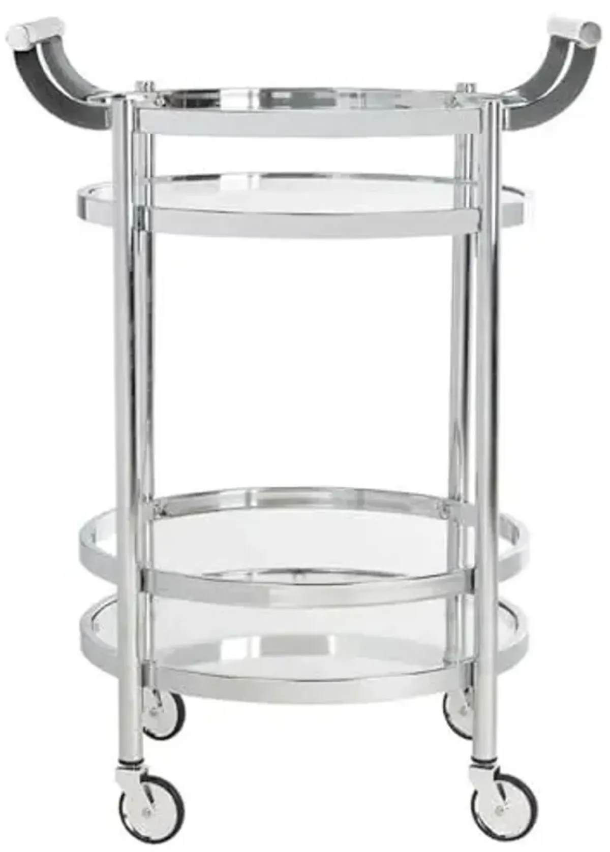 Safavieh Sienna Bar Cart, Chrome/Glass