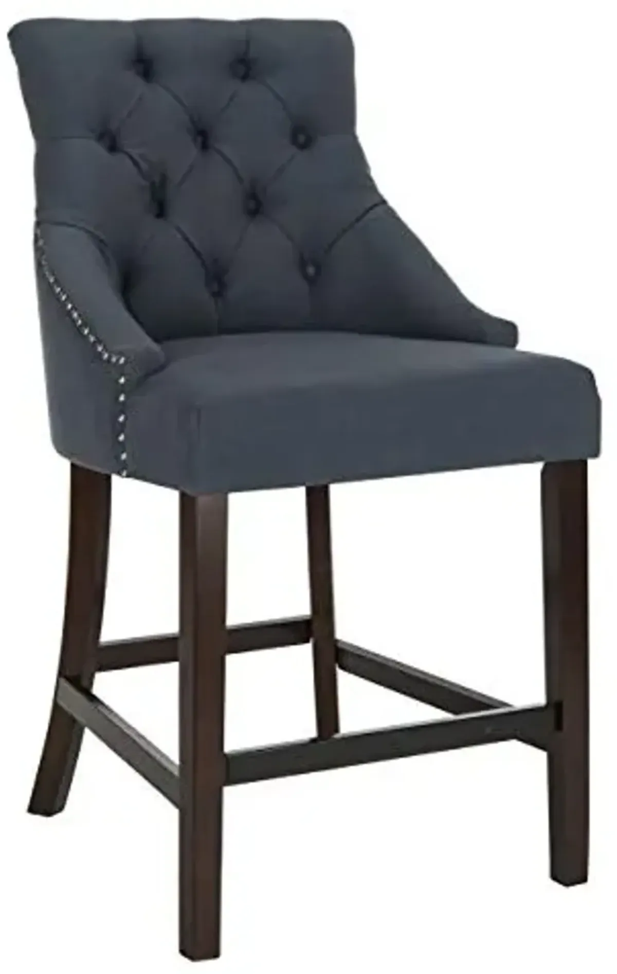 Safavieh Eleni Counter Stool, Dark Grey/Espresso