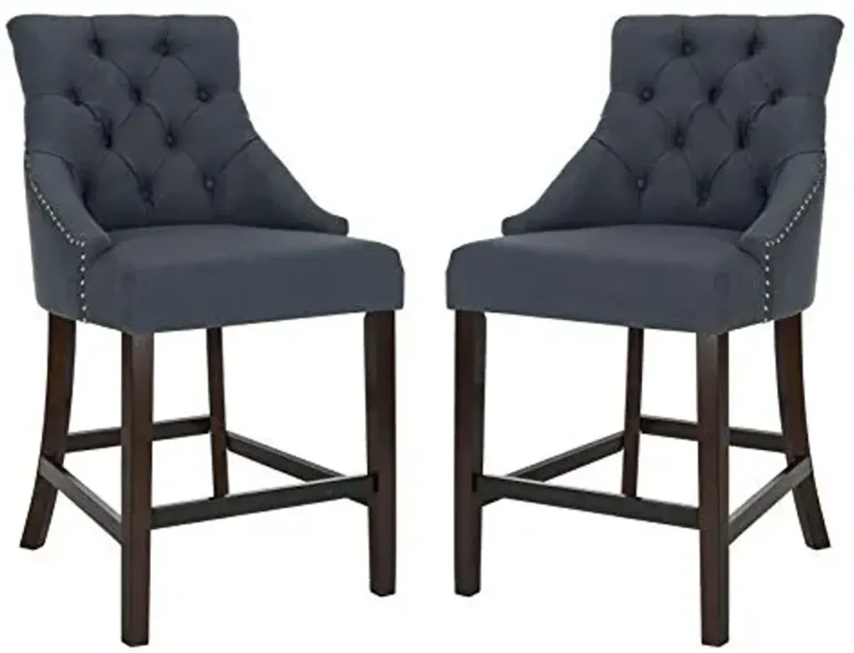 Safavieh Eleni Counter Stool, Dark Grey/Espresso