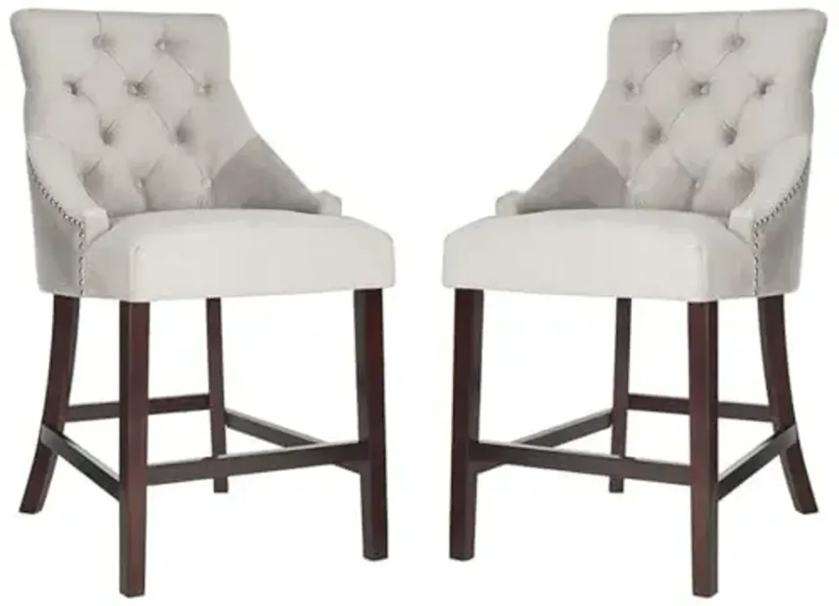 Safavieh Eleni Counter Stool, Grey/Espresso