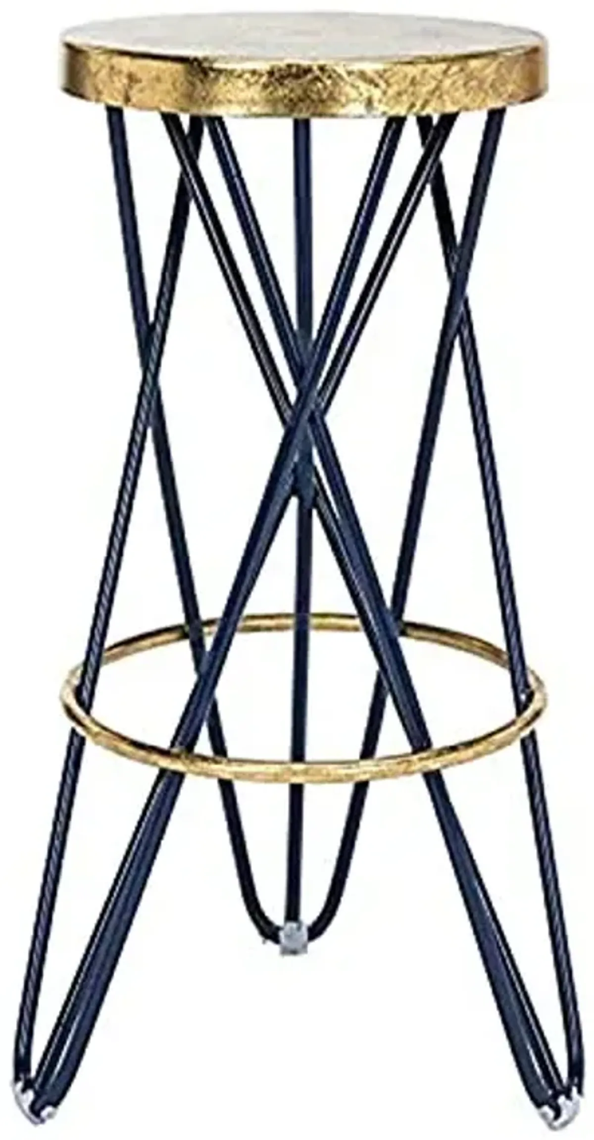 Safavieh Home Collection Lorna Navy and Gold Leaf 30-inch Bar Stool