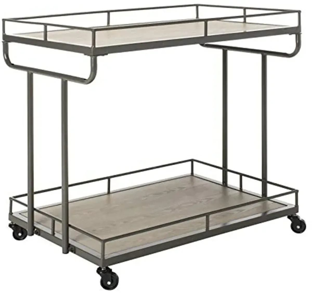 Safavieh Dawson Bar Cart, Rustic Oak/Gunmetal