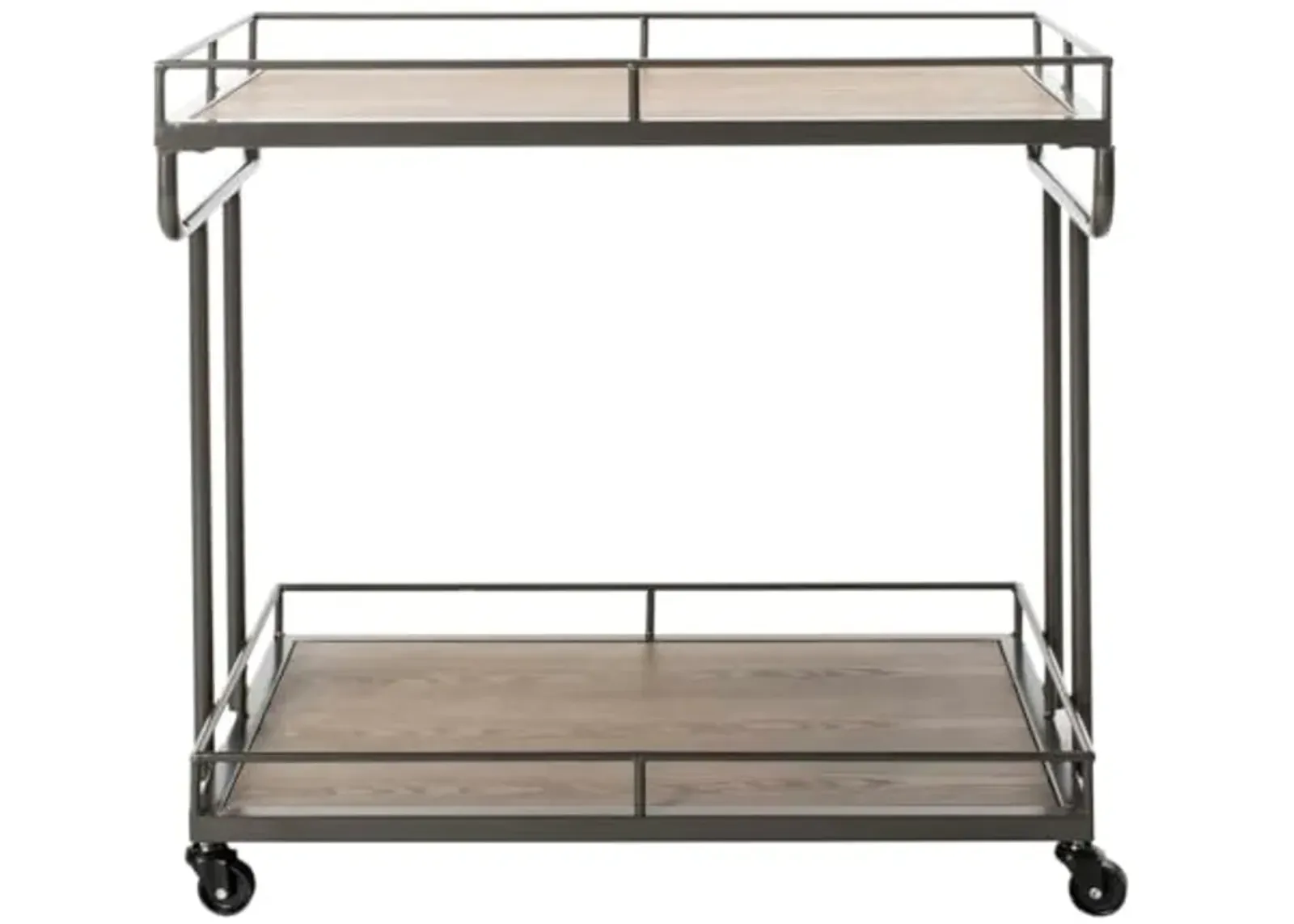 Safavieh Dawson Bar Cart, Rustic Oak/Gunmetal