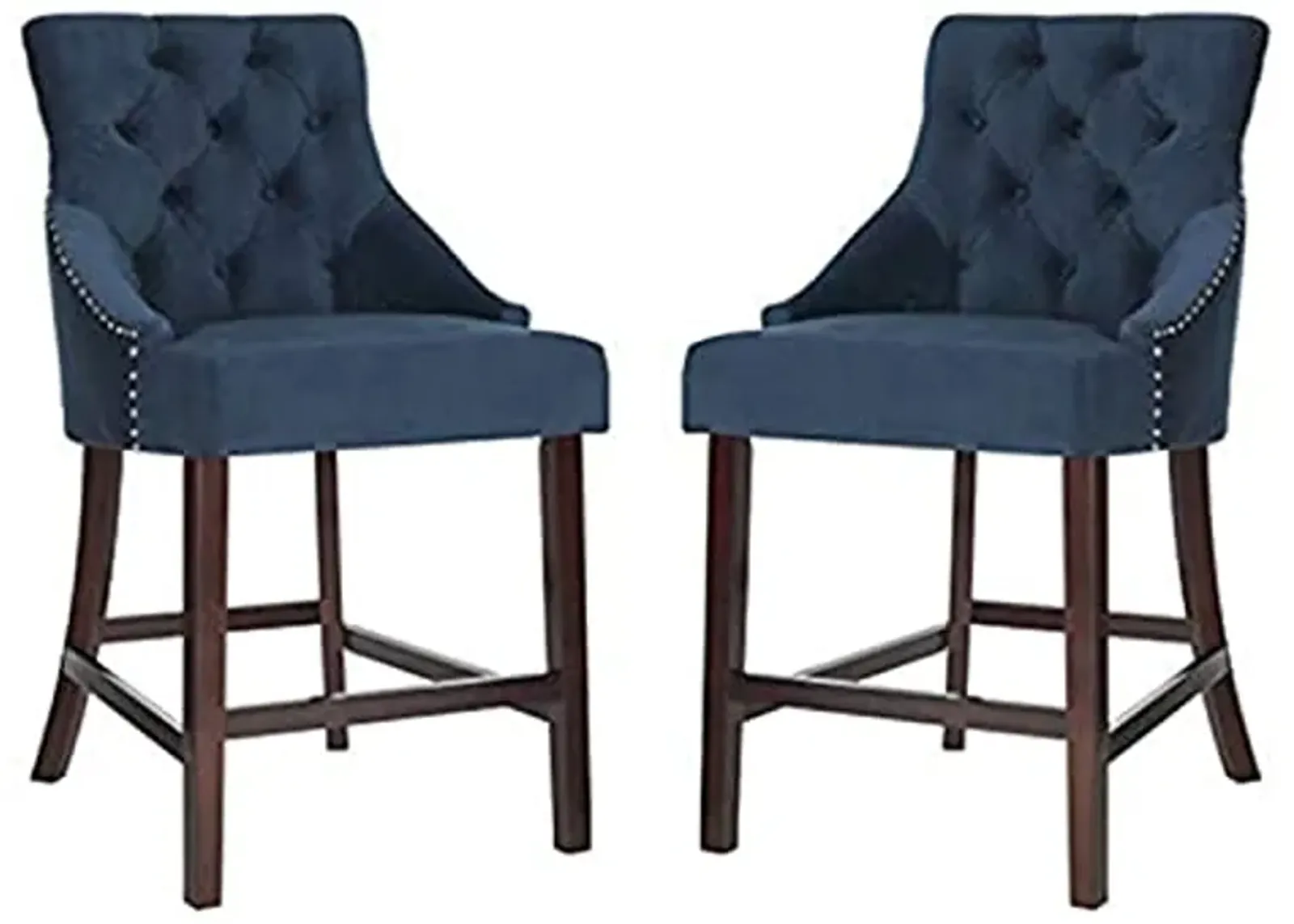 Safavieh Eleni Counter Stool, Navy/Espresso