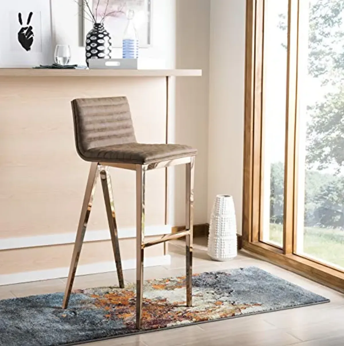 Safavieh Home Collection McKay Brown and Copper 28-inch Bar Stool