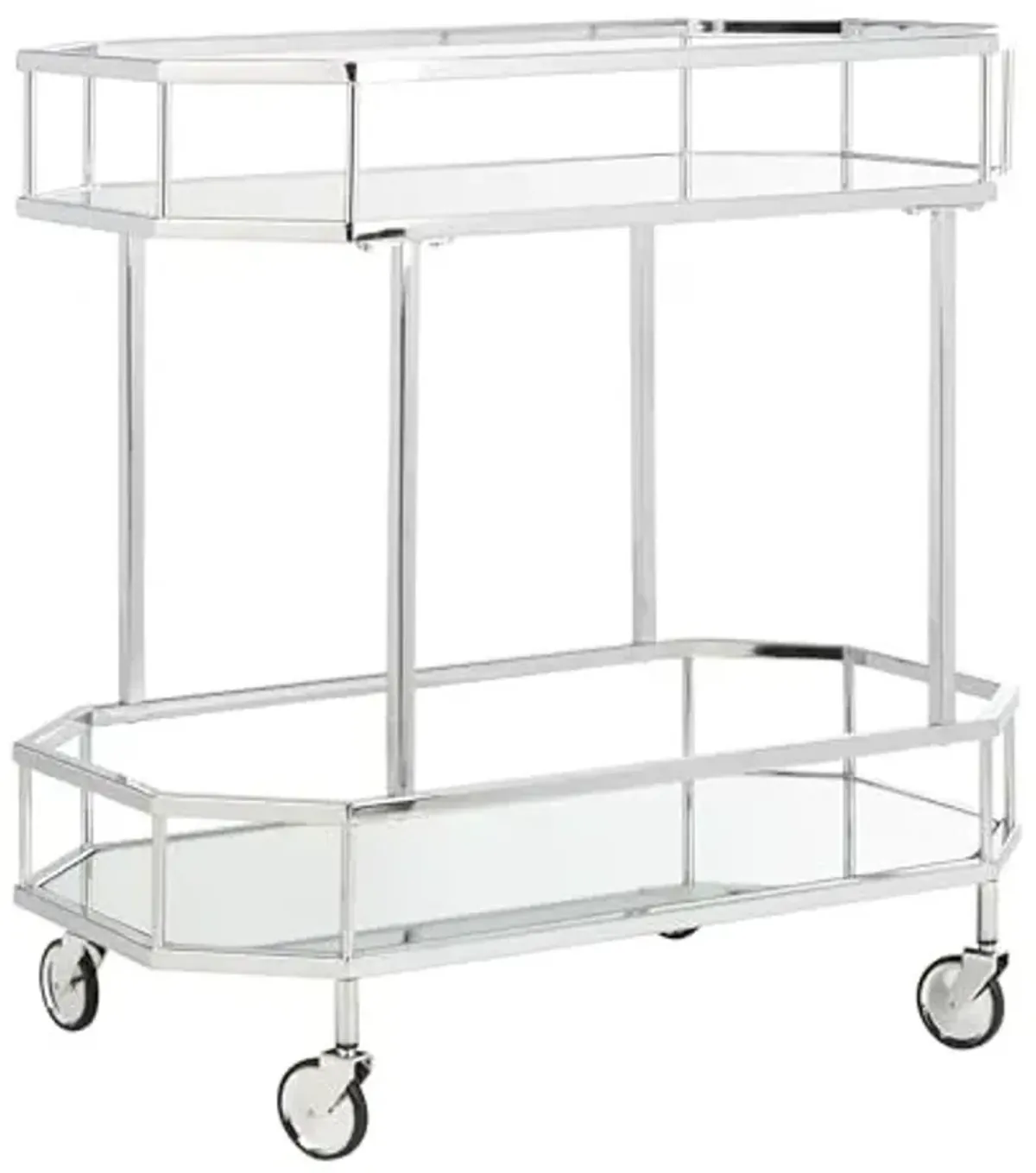 Safavieh Silva Bar Cart, Silver/Mirror