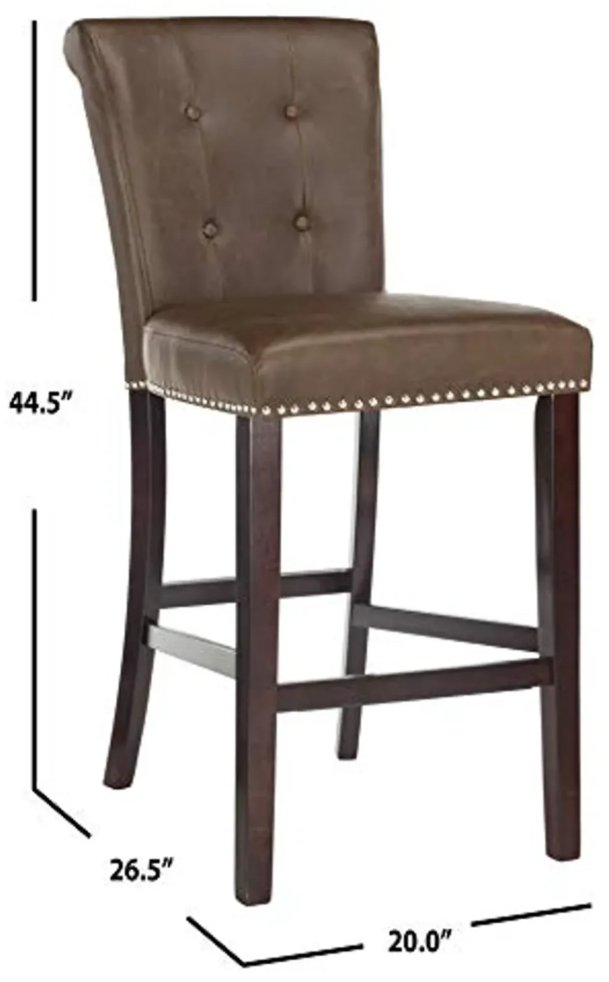 Safavieh Taylor Bar Stool, Brown/Espresso