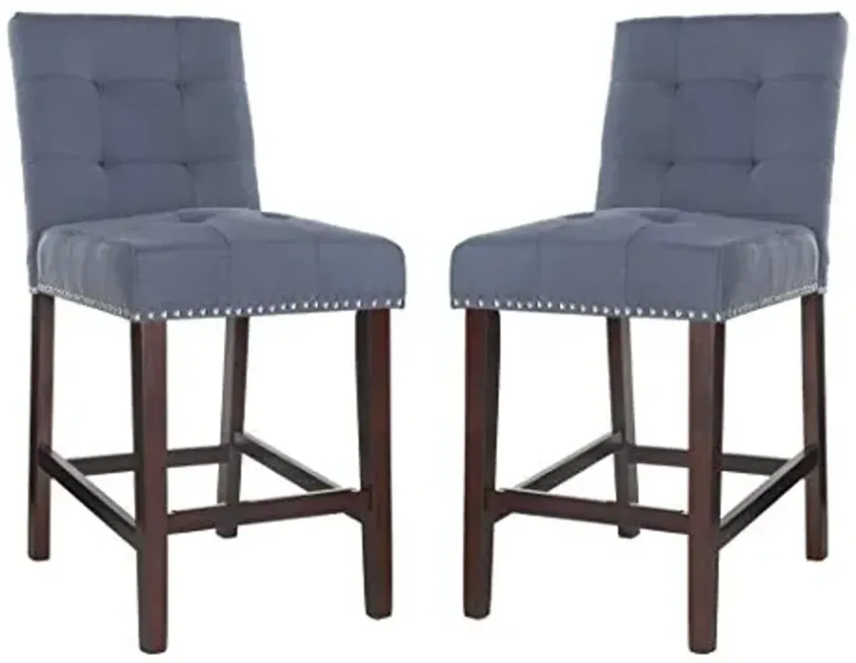 Safavieh Nikita Counter Stool, Navy/Espresso