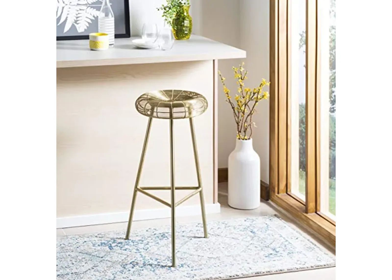 Safavieh Home Collection Addison Gold Wire Weaved 30-inch Bar Stool