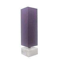 Urbanest Ardin Accent Table Lamp, Plum Shade with White Marble Base, 14 1/4-inch Tall