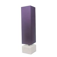 Urbanest Ardin Accent Table Lamp, Plum Shade with White Marble Base, 21-inch Tall