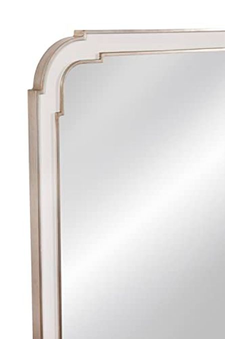 Bassett Mirror M4081EC Sasha Wall Mirror White Lacquer/Silver Leaf