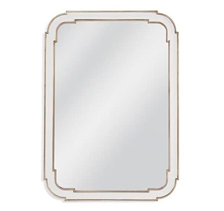 Bassett Mirror M4081EC Sasha Wall Mirror White Lacquer/Silver Leaf