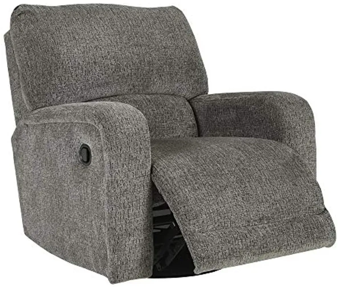 Signature Design by Ashley Wittlich Chenille 360-Degree Swivel Manual Recliner, Gray