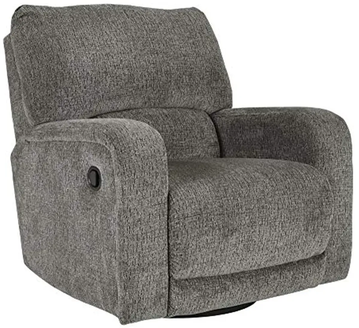 Signature Design by Ashley Wittlich Chenille 360-Degree Swivel Manual Recliner, Gray