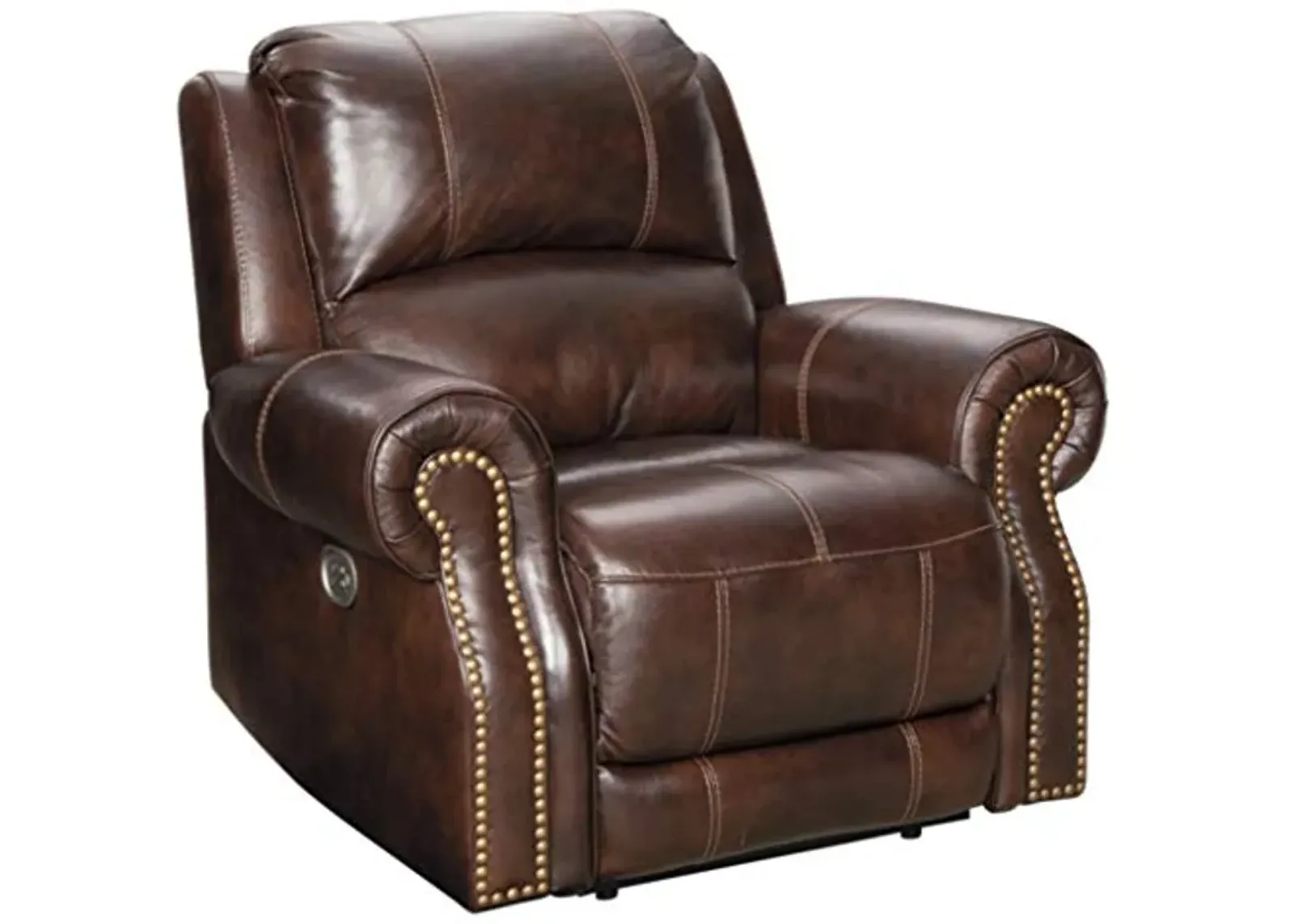 Signature Design by Ashley Buncrana Power Recliner with Adjustable Headrest, Brown