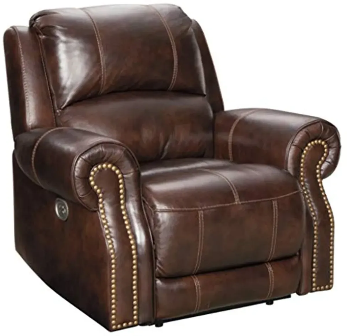 Signature Design by Ashley Buncrana Power Recliner with Adjustable Headrest, Brown