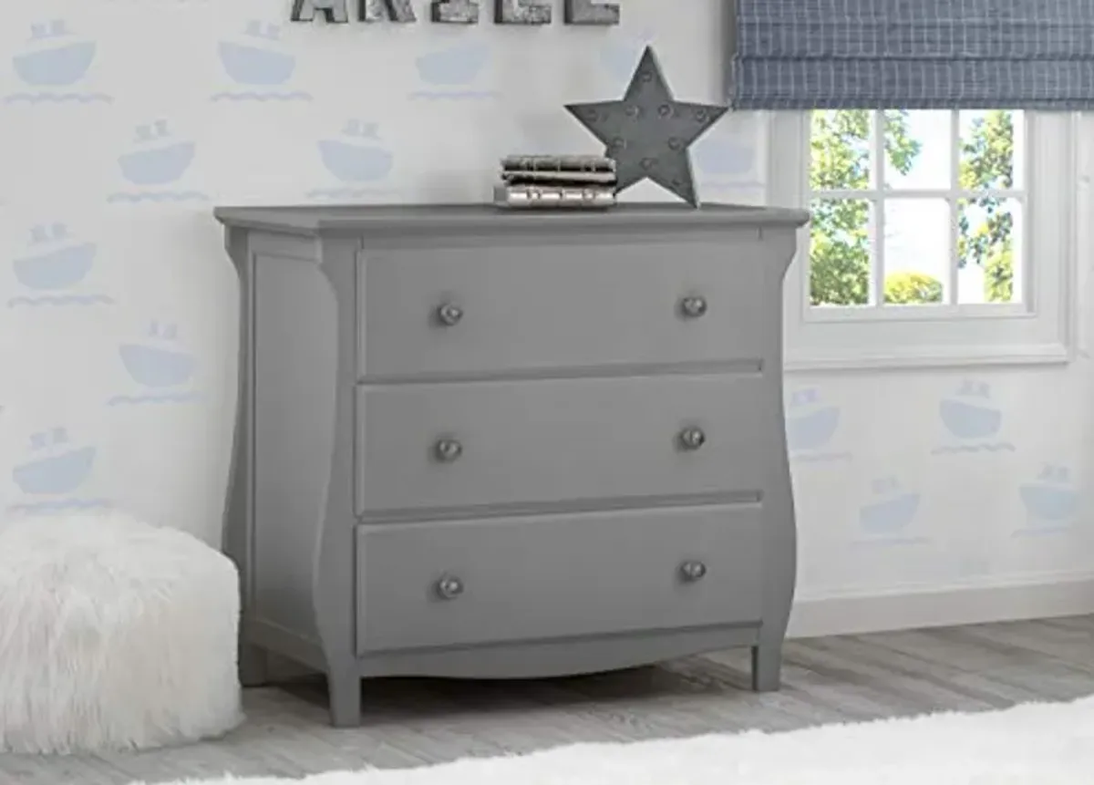 Delta Children Lancaster 3 Drawer Dresser with Changing Top, Greenguard Gold Certified, Grey